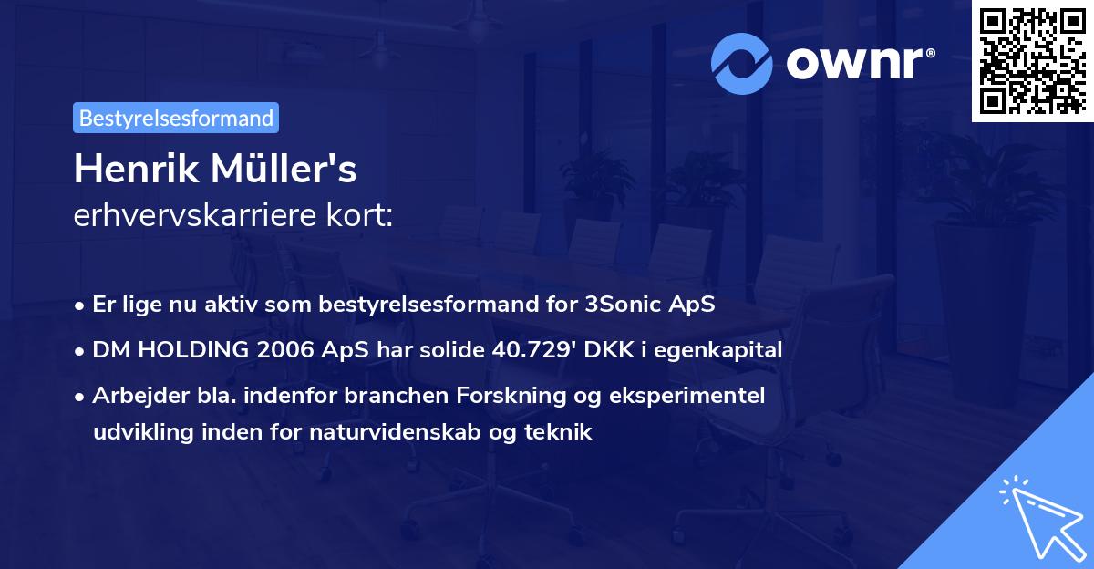 Henrik Müller's erhvervskarriere kort