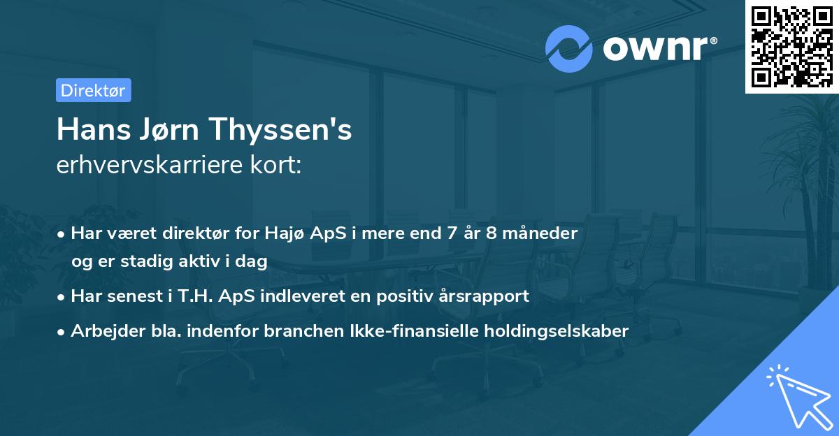 Hans Jørn Thyssen's erhvervskarriere kort