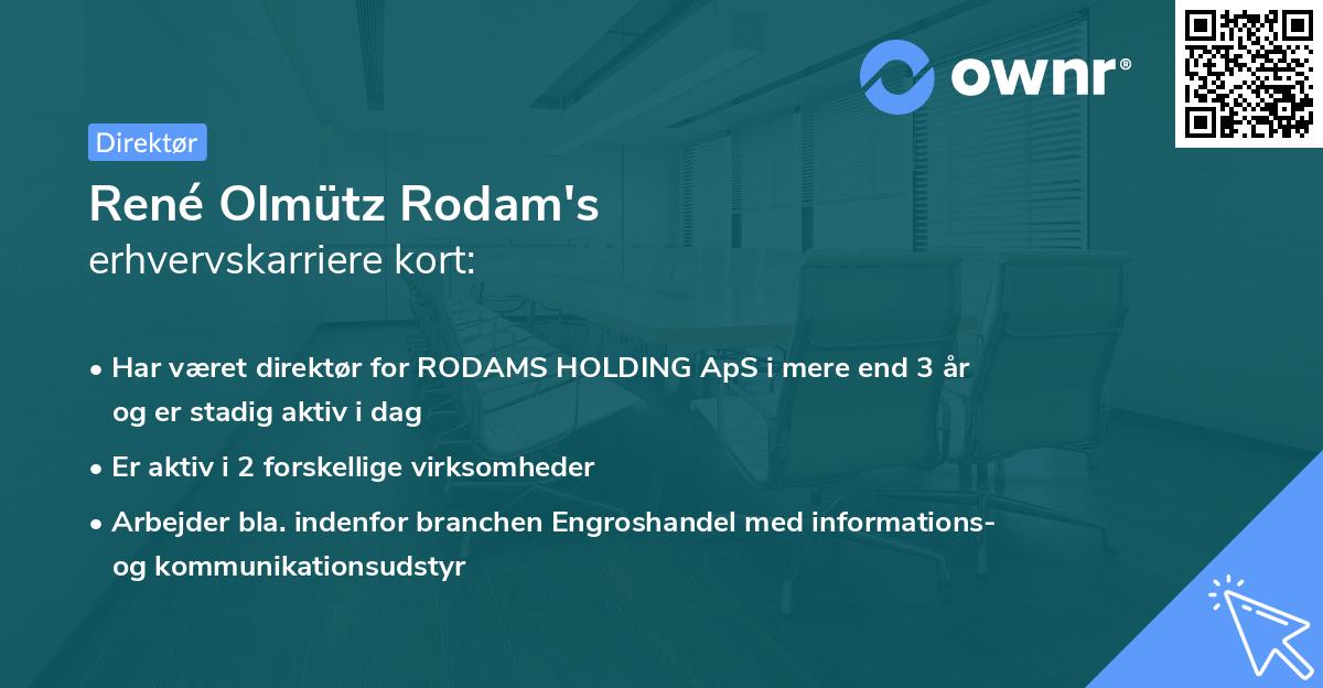 René Olmütz Rodam's erhvervskarriere kort