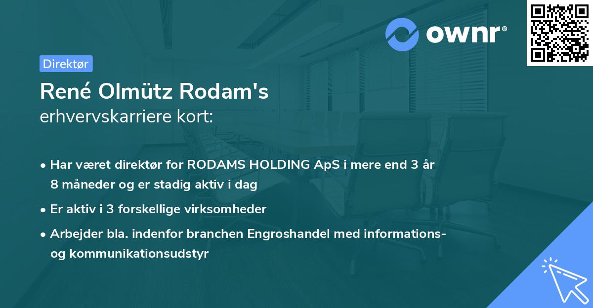 René Olmütz Rodam's erhvervskarriere kort