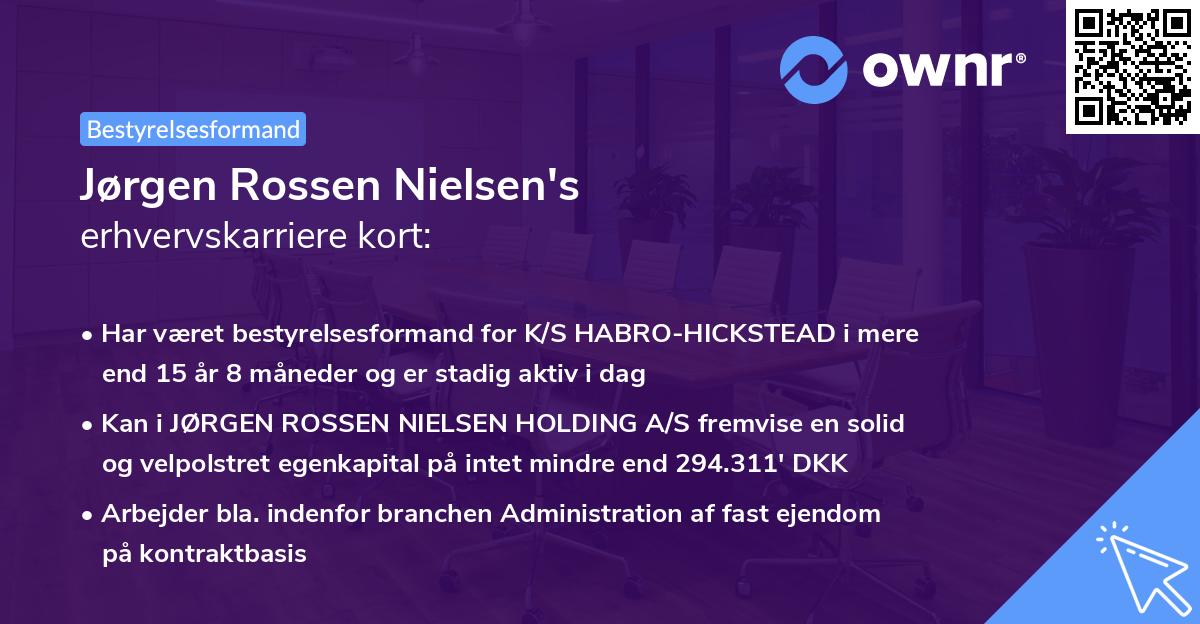 Jørgen Rossen Nielsen's erhvervskarriere kort