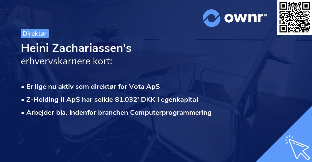 Heini Zachariassen's erhvervskarriere kort