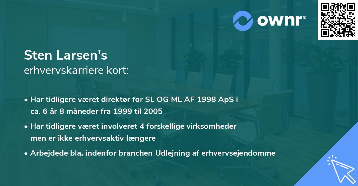 Sten Larsen's erhvervskarriere kort