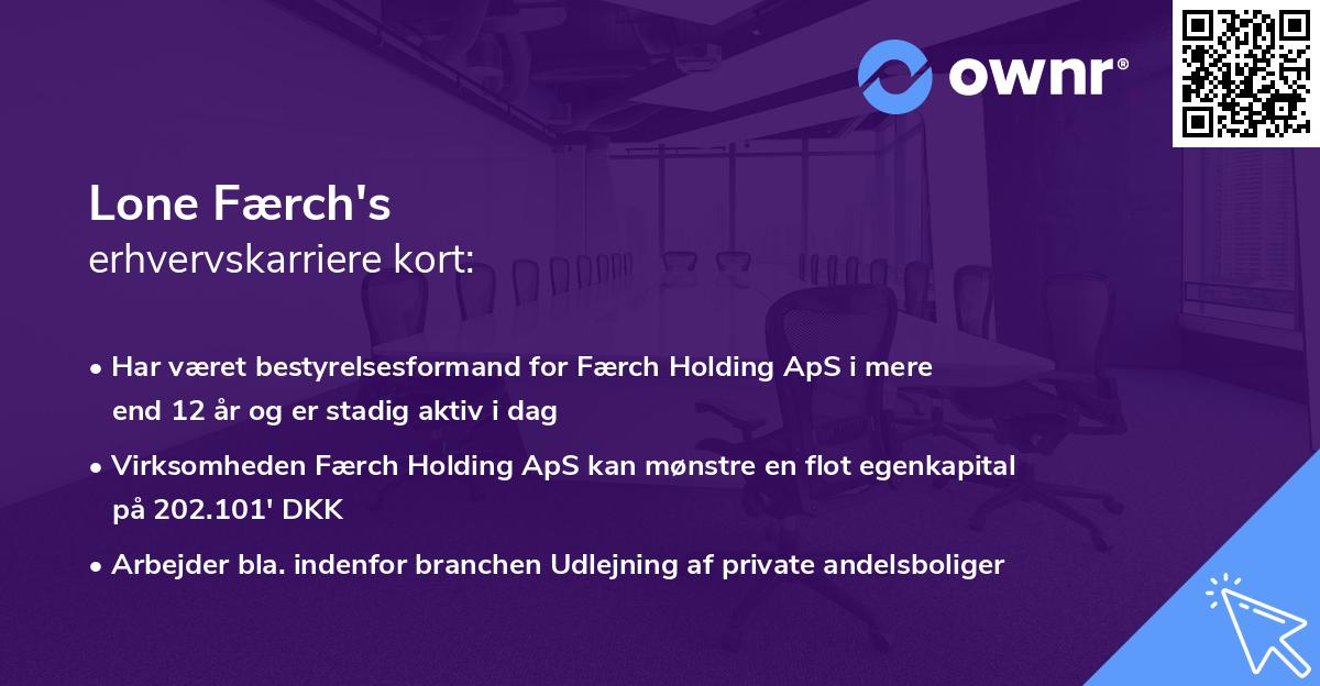 Lone Færch's erhvervskarriere kort
