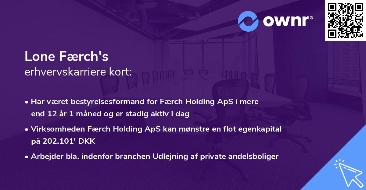 Lone Færch's erhvervskarriere kort