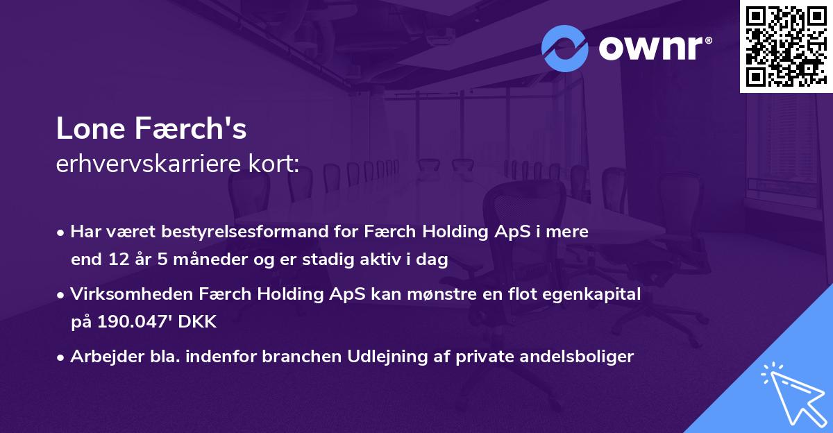 Lone Færch's erhvervskarriere kort