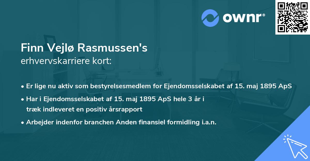 Finn Vejlø Rasmussen's erhvervskarriere kort