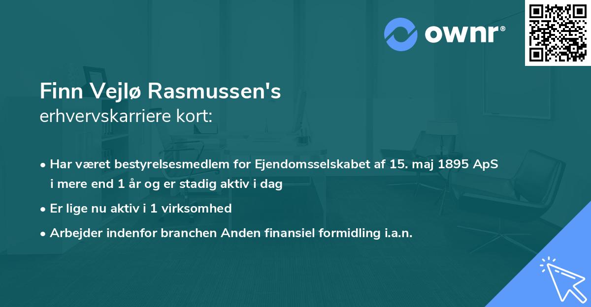 Finn Vejlø Rasmussen's erhvervskarriere kort