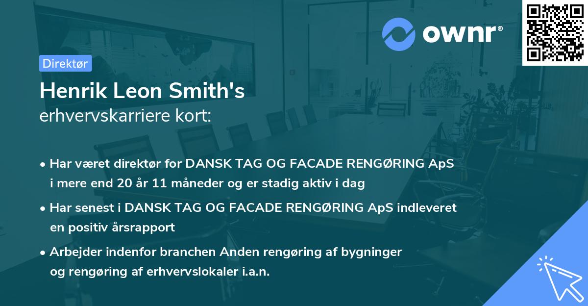 Henrik Leon Smith's erhvervskarriere kort