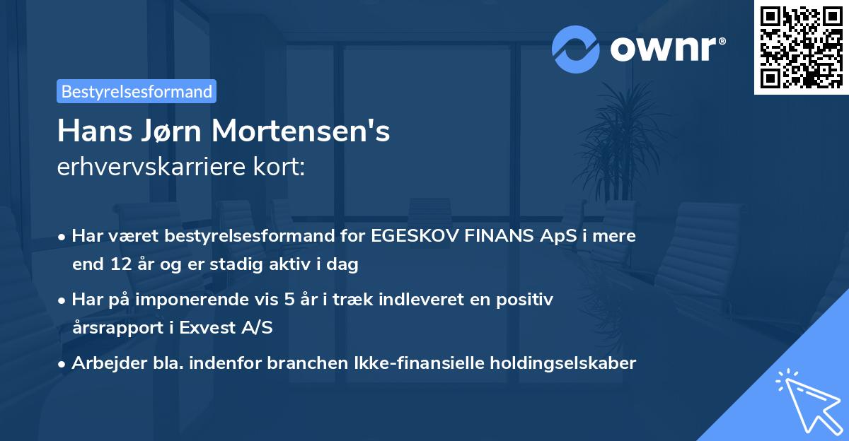 Hans Jørn Mortensen's erhvervskarriere kort