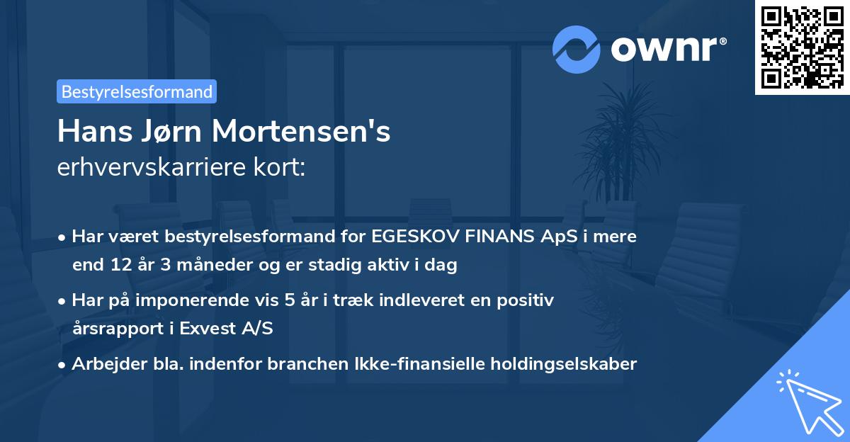 Hans Jørn Mortensen's erhvervskarriere kort