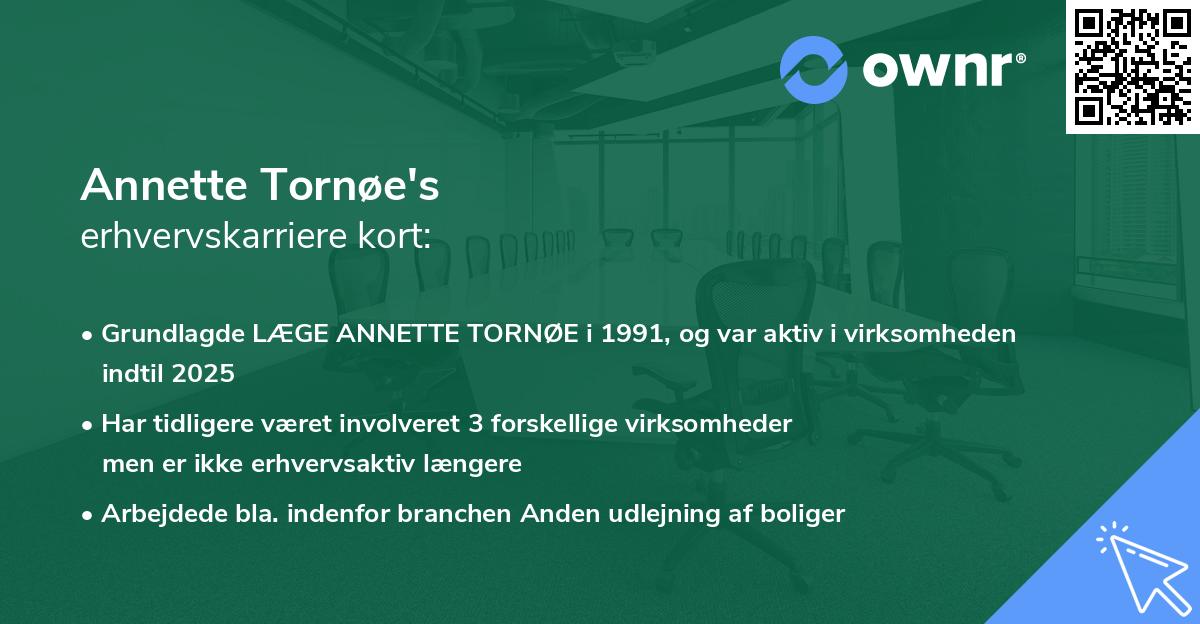 Annette Tornøe's erhvervskarriere kort