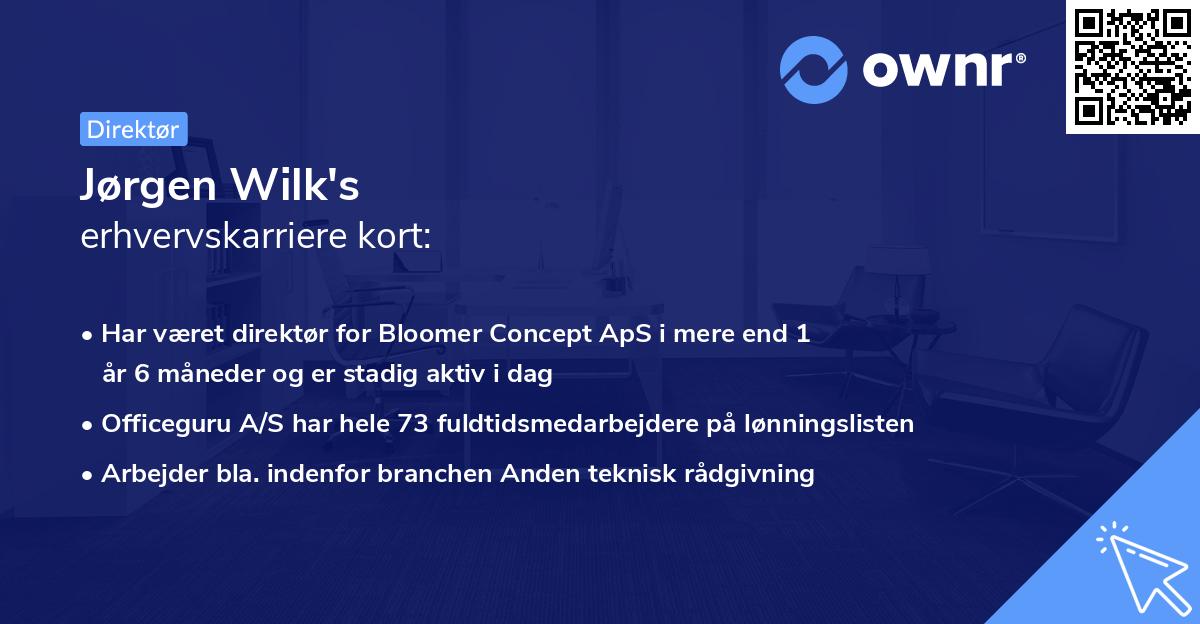 Jørgen Wilk's erhvervskarriere kort