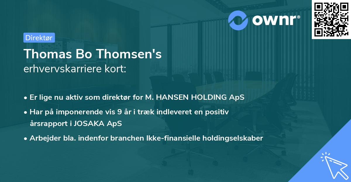Thomas Bo Thomsen's erhvervskarriere kort