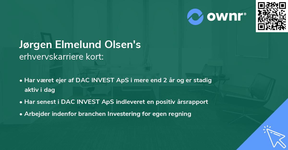 Jørgen Elmelund Olsen's erhvervskarriere kort