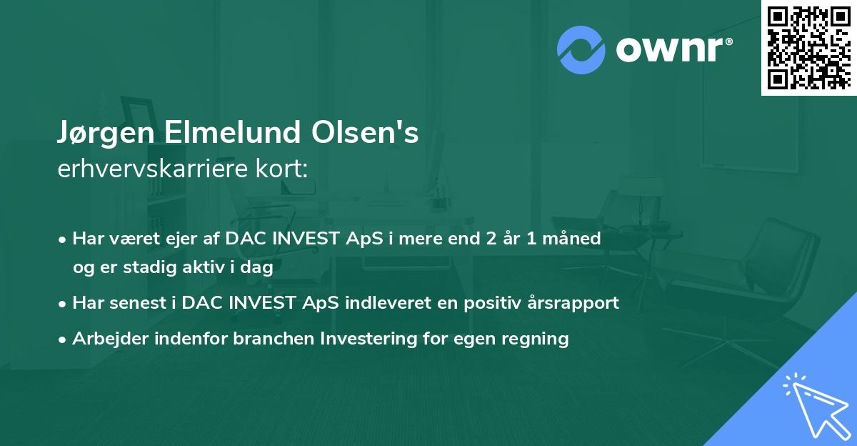 Jørgen Elmelund Olsen's erhvervskarriere kort