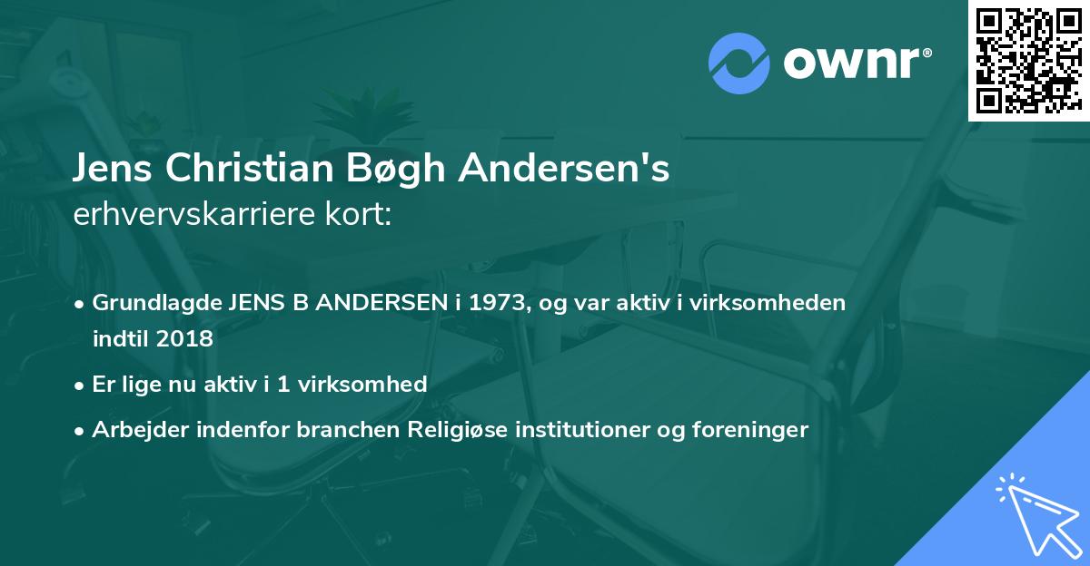 Jens Christian Bøgh Andersen's erhvervskarriere kort