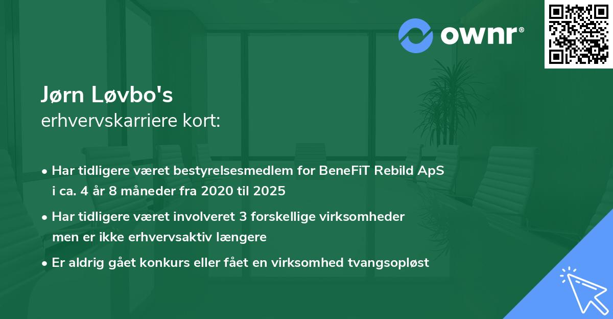 Jørn Løvbo's erhvervskarriere kort