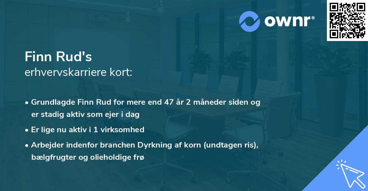 Finn Rud's erhvervskarriere kort