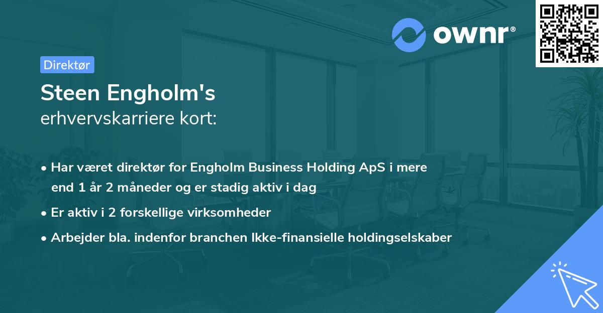 Steen Engholm's erhvervskarriere kort