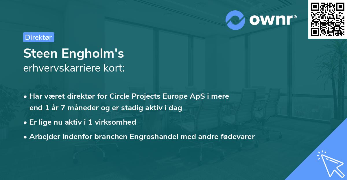 Steen Engholm's erhvervskarriere kort