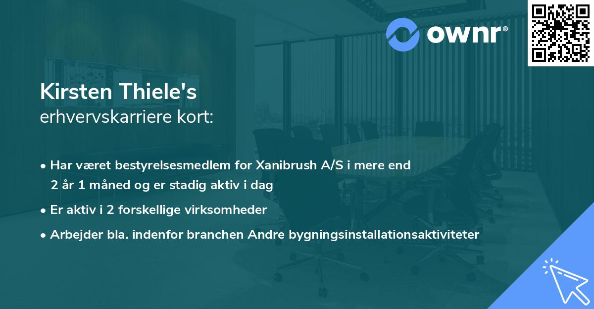 Kirsten Thiele's erhvervskarriere kort