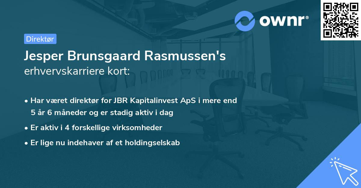 Jesper Brunsgaard Rasmussen's erhvervskarriere kort