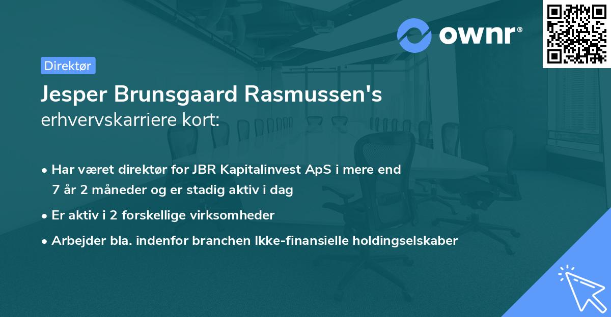 Jesper Brunsgaard Rasmussen's erhvervskarriere kort