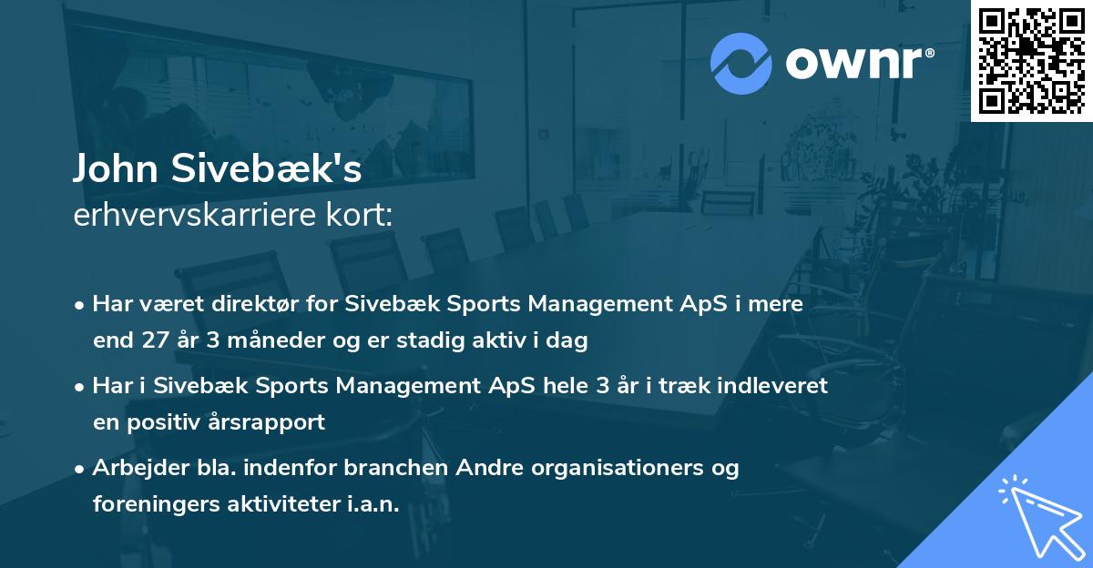 John Sivebæk's erhvervskarriere kort