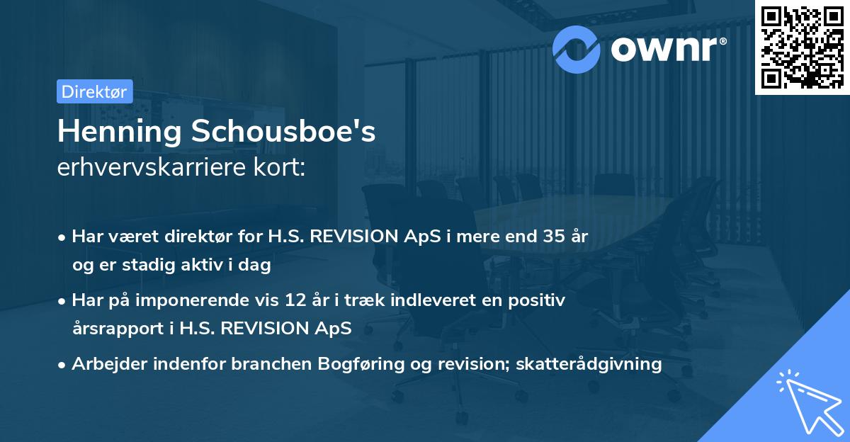 Henning Schousboe's erhvervskarriere kort