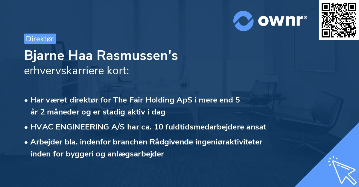 Bjarne Haa Rasmussen's erhvervskarriere kort
