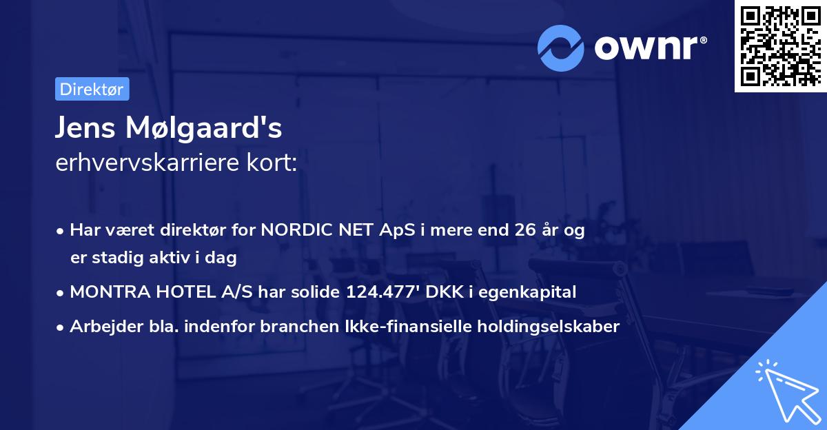 Jens Mølgaard's erhvervskarriere kort