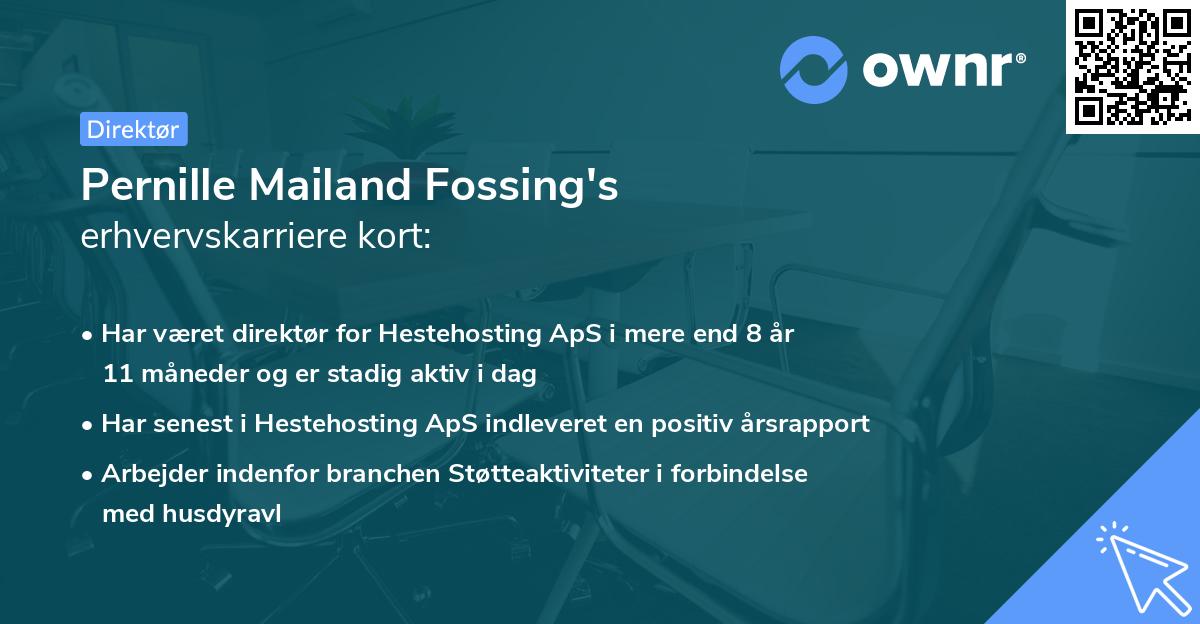 Pernille Mailand Fossing's erhvervskarriere kort