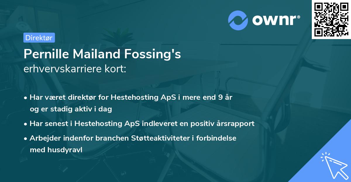 Pernille Mailand Fossing's erhvervskarriere kort