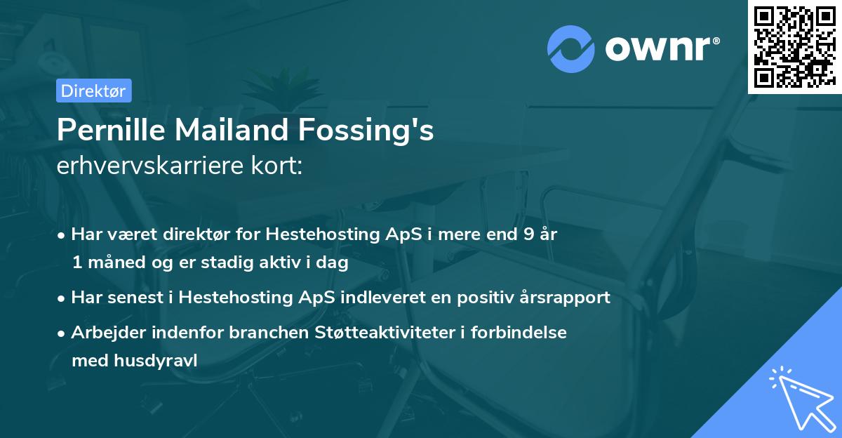 Pernille Mailand Fossing's erhvervskarriere kort