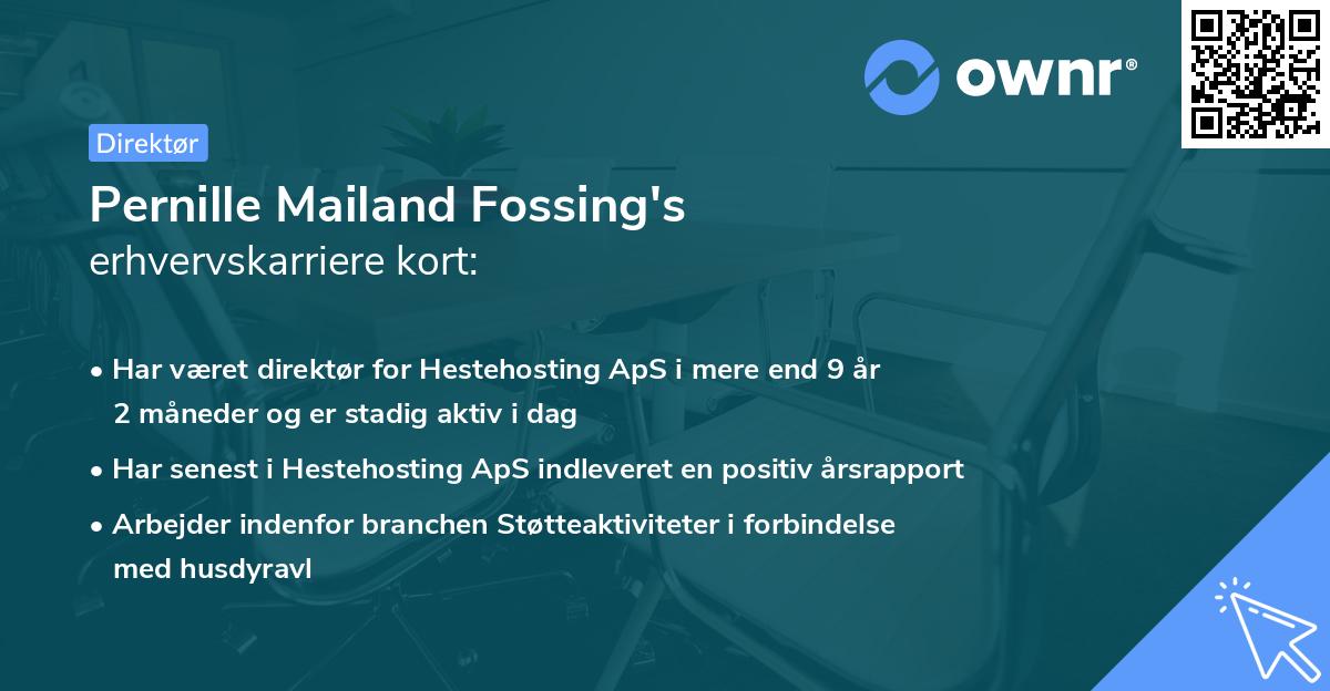 Pernille Mailand Fossing's erhvervskarriere kort