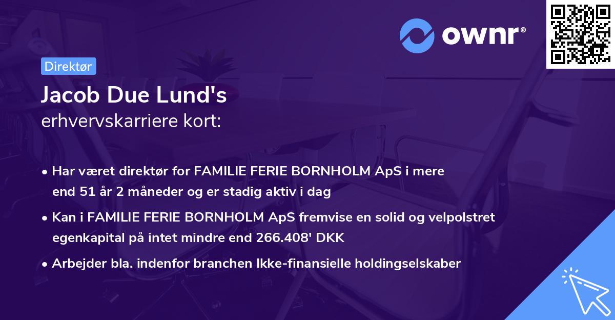 Jacob Due Lund's erhvervskarriere kort