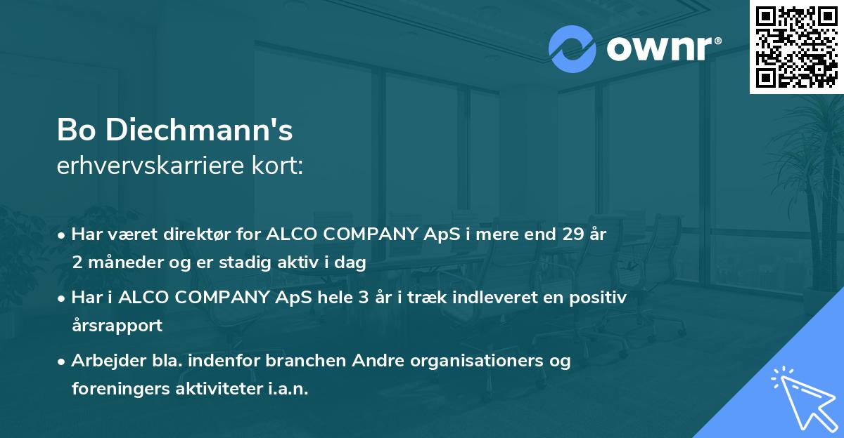 Bo Diechmann's erhvervskarriere kort