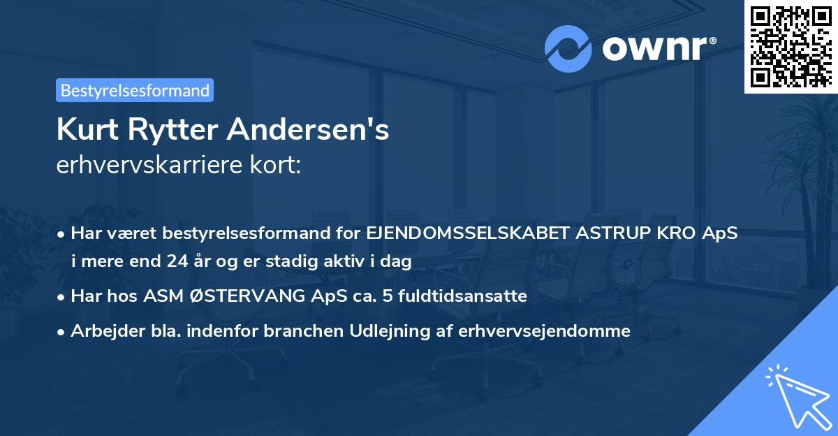 Kurt Rytter Andersen's erhvervskarriere kort