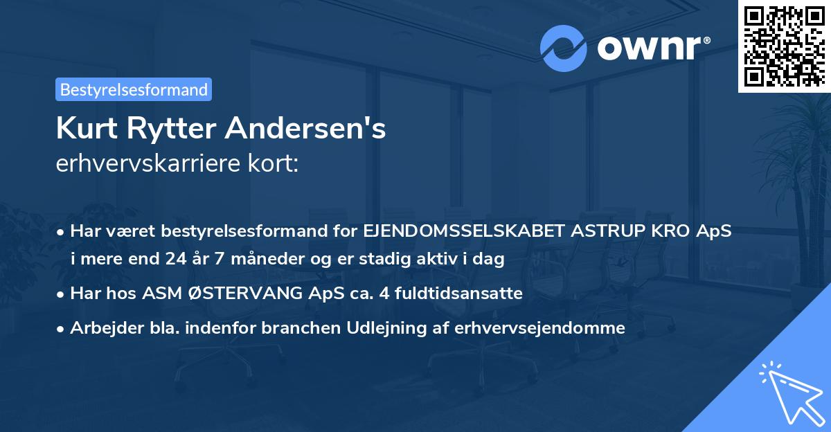 Kurt Rytter Andersen's erhvervskarriere kort
