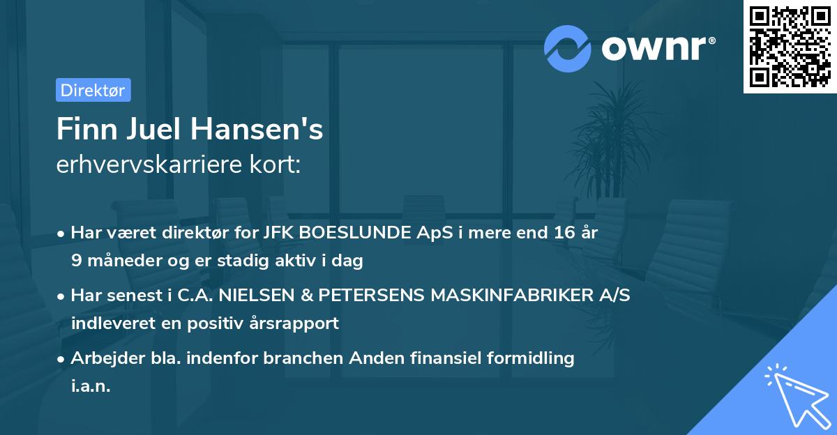 Finn Juel Hansen's erhvervskarriere kort