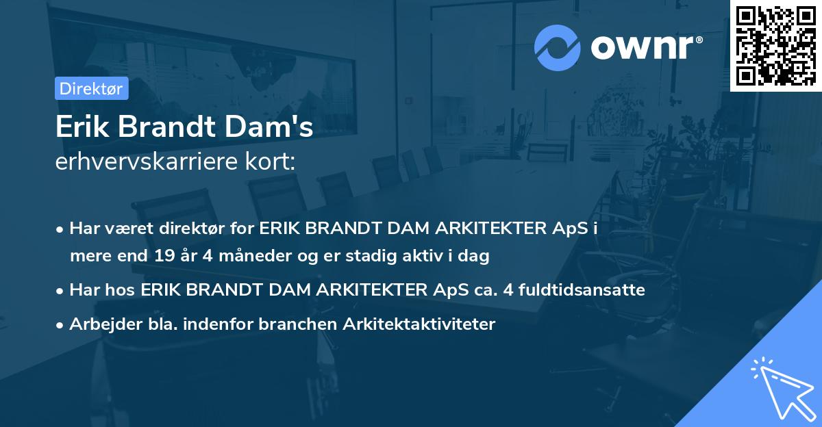 Erik Brandt Dam's erhvervskarriere kort