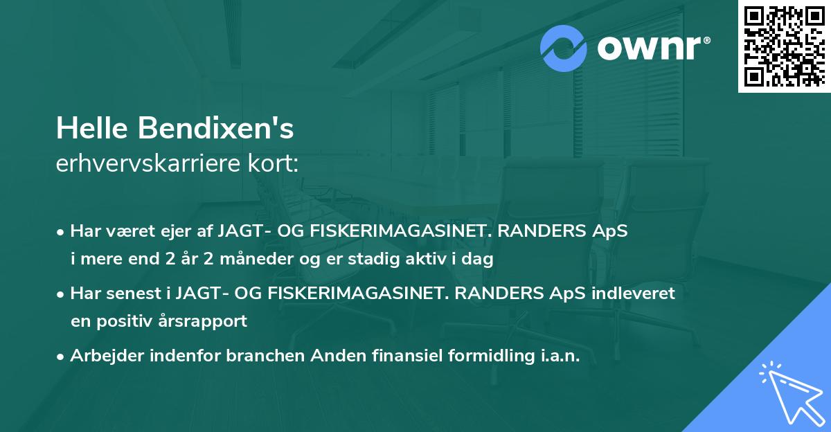 Helle Bendixen's erhvervskarriere kort