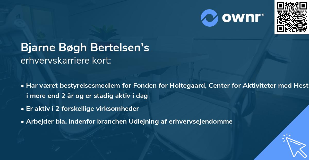 Bjarne Bøgh Bertelsen's erhvervskarriere kort