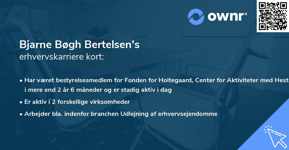 Bjarne Bøgh Bertelsen's erhvervskarriere kort