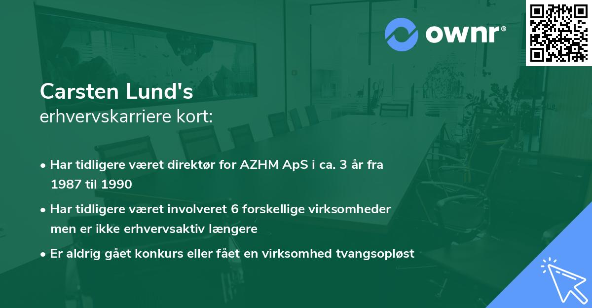 Carsten Lund's erhvervskarriere kort