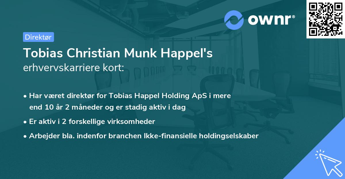 Tobias Christian Munk Happel's erhvervskarriere kort