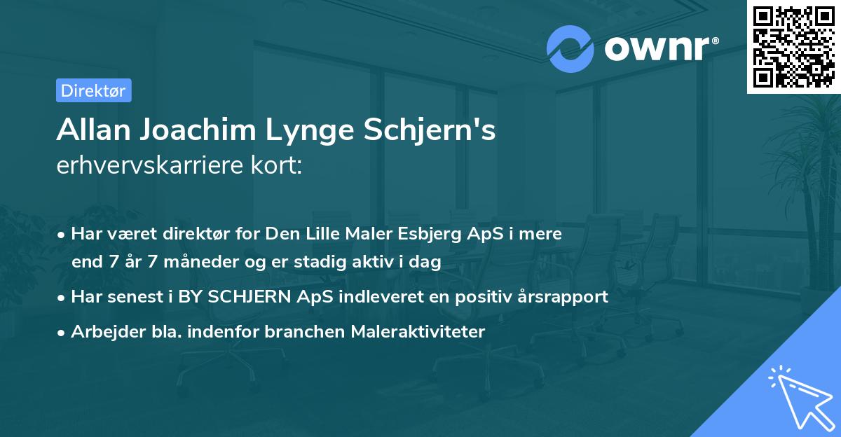 Allan Joachim Lynge Schjern's erhvervskarriere kort