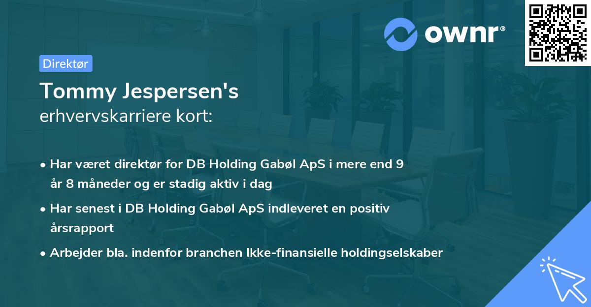Tommy Jespersen's erhvervskarriere kort