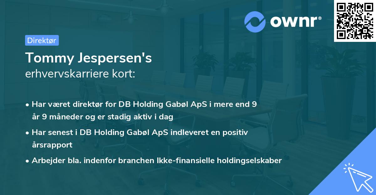 Tommy Jespersen's erhvervskarriere kort
